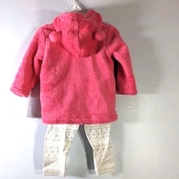 NWT Carter's Baby Girl's 2-PC Cardigan Leggings Set Hood Fair Isle 6M 9M… - Picture 3 of 5